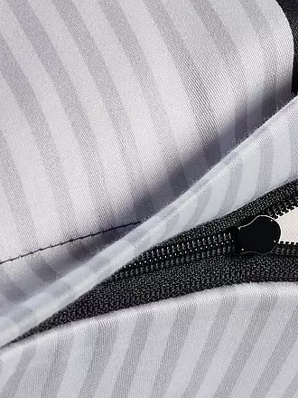 JOOP | Linge de lit en satin Cornflower Stripes 2 x 70x90cm / 200x200cm Deep Coal | grau